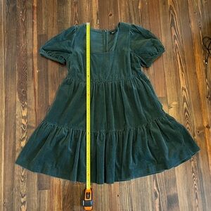 Madewell Women's Corduroy Dress in Deep Green